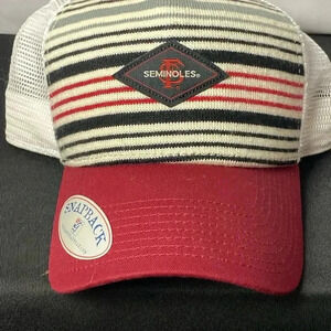 NEW THE GAMEWEAR FLORIDA STATE SEMINOLES ‎ STRIPED SNAPBACK TRUCKER HAT